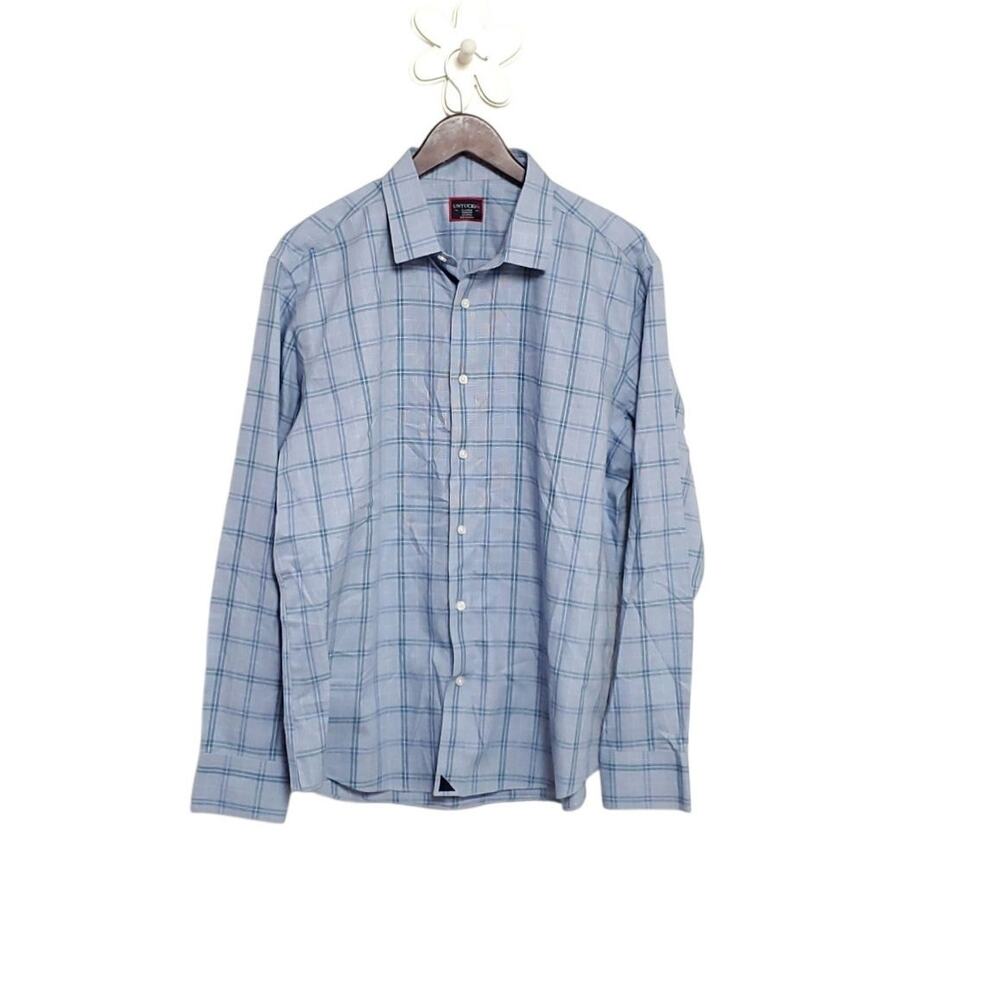 UNTUCKIT Plaid Wrinkle Free Long Sleeve Button Down Shirt Rodano WF Men's Sz XL